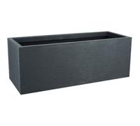Jardinière - EDA - Graphit Up - 57 L - Intérieur / Extérieur - Décor Vagues - 79,5 x 29,5 x H. 29,5 cm - Gris Anthracite