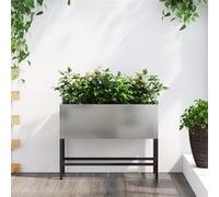 Vidaxl Jardinière Élevée 60x26x45 Cm Acier Galvanisé