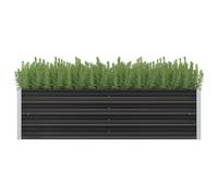 Jardinière Élevée Pour Jardin Avec Fond Ouvert Acier Galvanisé 160x40x45 Cm Anthracite Gris
