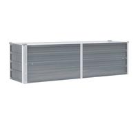 Jardinière Élevée Pour Jardin Avec Fond Ouvert Acier Galvanisé 160x40x45 Cm Gris