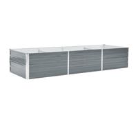 Jardinière Élevée Pour Jardin Avec Fond Ouvert Acier Galvanisé 240x80x45 Cm Gris