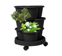Jardinière empilable - Tour de jardin verticale empilable | Tour de légumes, conteneur avec roues amovibles et kit d'outils, système de culture de pour intérieur et extérieur