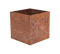 Jardinière en acier corten rouille 38 x 38 x 38 cm