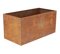 Jardinière en acier corten rouille 78 x 38 x 38 cm
