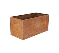 Jardinière en acier corten rouille 78 x 38 x 38 cm