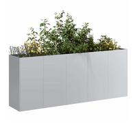 Jardinière en acier galvanisé - vidaXL - 200x40x80 cm - Argent - Fond ouvert - Résistant à la corrosion