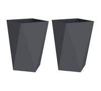 vidaXL Jardinière 2 pcs 50 x 50 x 75 cm Anthracite Acier Robuste