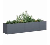 Jardinière en acier - vidaXL - 200x40x40 cm - Anthracite - Acier laminé à froid - Fond ouvert - Assemblage requis