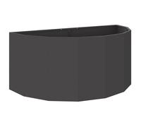 vidaXL Jardinière en acier 120 x 60 x 50 cm Noir – Demi-ronde, Usage extérieur