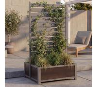 Jardinière En Aluminium Avec Treillis Hwc-P97, Jardinière À Treillis, 158 X 90 X 75 Cm Gris