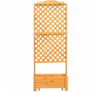 Jardinière en bois avec treillis haut bac à fleurs pour plantes grimpantes brise-vue décoratif balcon terrasse jardin