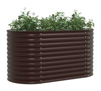 Jardinière En Bois Brun Vidaxl 160x80x81 Cm En Acier Galva