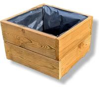 Jardinière en bois Jardinière pour terrasse Jardinière en bois Imprégnée D26 (Chêne, 40 x 40 x 28 cm)