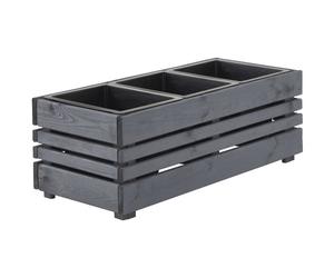 Jardinière en bois lasuré 3 bacs geteborg