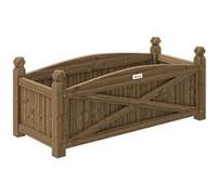 Outsunny Jardinière en Bois Rectangulaire 90 x 39 x 37 cm Marron Foncé