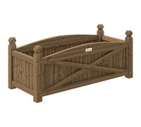 Jardinière En Bois Style Rustique Chic Sur Pied - Dim. 90 X 39 X 37 Cm - Inserts D'irrigation Intégrés - Bois Sapin Traité