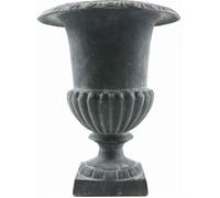 Jardinière en Fonte Grise Style Médicis Vase Vasque Pot de Fleur 24x24x30,5cm