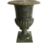 Jardinière en Fonte Vert Anglais Style Médicis Vase Vasque Pot de Fleur 24x24x30,5cm