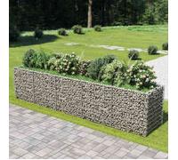 Lit Surélevé à Gabion Acier Galvanisé Argenté 90x90x50 cm Jardinière vidaXL
