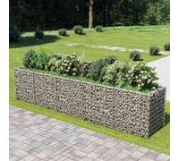 Jardinière en gabion rectangulaire VIDAXL - Acier galvanisé - 450x90x100 cm - Argent Gris G