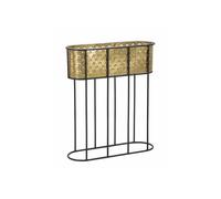 Jardinière en métal doré avec base noire cm 60x20x70