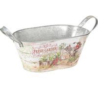 Jardinière en métal Ovale Déco Vintage 34,5cm