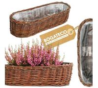 Jardinière en osier - BOGATECO - 50 cm - Rectangulaire - 50×15×15 cm - Osier tressé