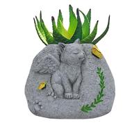 Jardinière en pierre tombale pour animal de compagnie | Chat/Chien Ange pour la perte de l'animal de compagnie, Pierre tombale intérieure ou extérieure, figurine d'ange pour chat/chien, statues