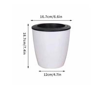 Jardinière En Plastique Auto-Arrosage Avec Pots Intérieurs Pots De Fleurs En Plastique Modernes Blancs Pots De Plantes D'intérieur Pour Orchidées Succulentes.18.7cm