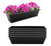 Jardinière en plastique pour europalettes - 6 pièces - couleur : anthracite
