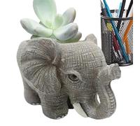Jardinière en résine d'éléphant - Figurine d'animal en résine, porte-fleurs succulentes, jardinière de bureau mignonne, décoration polyvalente pour la maison | Conteneur de décoratif pour styl