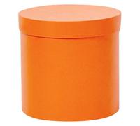 Jardinière en Seau Cylindrique Ronde, Boîte Bouquet Orange en Papier | Packaging Soigné, pour Compositions de Fleurs et Événements, Style Moderne, Usage Polyvalent, Format Compact