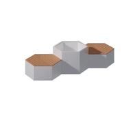 Jardinière Ensemble de banc jardinière avec 2 sièges et bac à fleurs(XS)