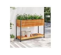 Jardinière et étagère 110x45x80cm bois massif d'acacia et acier vidaXL