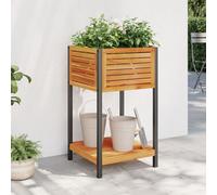Jardinière et étagère 110x45x80cm bois massif d'acacia et acier vidaXL