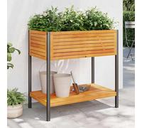 Vidaxl Jardinière Et Étagère 80x45x80 Cm Bois Massif D'acacia Et Acier