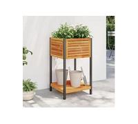 Jardinière et étagère 110x45x80cm bois massif d'acacia et acier vidaXL