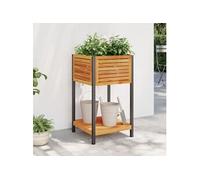 Jardinière et étagère 110x45x80cm bois massif d'acacia et acier vidaXL