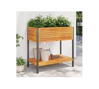 Jardinière et étagère 110x45x80cm bois massif d'acacia et acier vidaXL