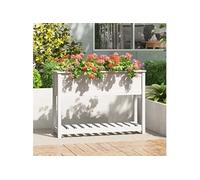 Vidaxl Jardinière Et Étagère Blanc 111,5x34,5x81 Cm Bois Massif De Pin