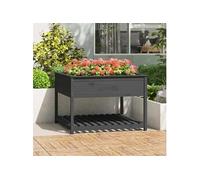 Jardinière et étagère Gris 111,5x111,5x81 cm Bois massif de pin 823803