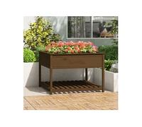 Jardinière et étagère Marron miel 111,5x111,5x81 cm Bois de pin Marron G