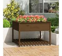 Jardinière et étagère Marron miel 111,5x111,5x81 cm Bois de pin