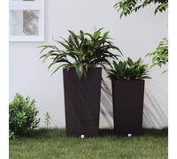 Jardinière et intérieur amovible anthracite 11/26,5 L rotin PP vidaXL