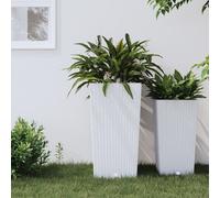 vidaXL Jardinière et intérieur amovible blanc 21 /49 L rotin PP364677 Blanc G