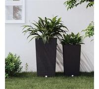 Jardinière et intérieur amovible anthracite 11/26,5 L rotin PP vidaXL