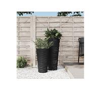 Jardinière et intérieur amovible anthracite aspect rainuré bac à fleurs vidaXL