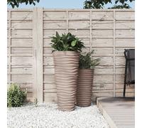 vidaXL Jardinière et intérieur amovible moka 18/45 L PP aspect rainuré 364691