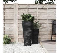 Jardinière et intérieur amovible anthracite aspect rainuré bac à fleurs vidaXL