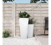 vidaXL Jardinière et intérieur amovible blanc 18/45L PP aspect rainuré 364692